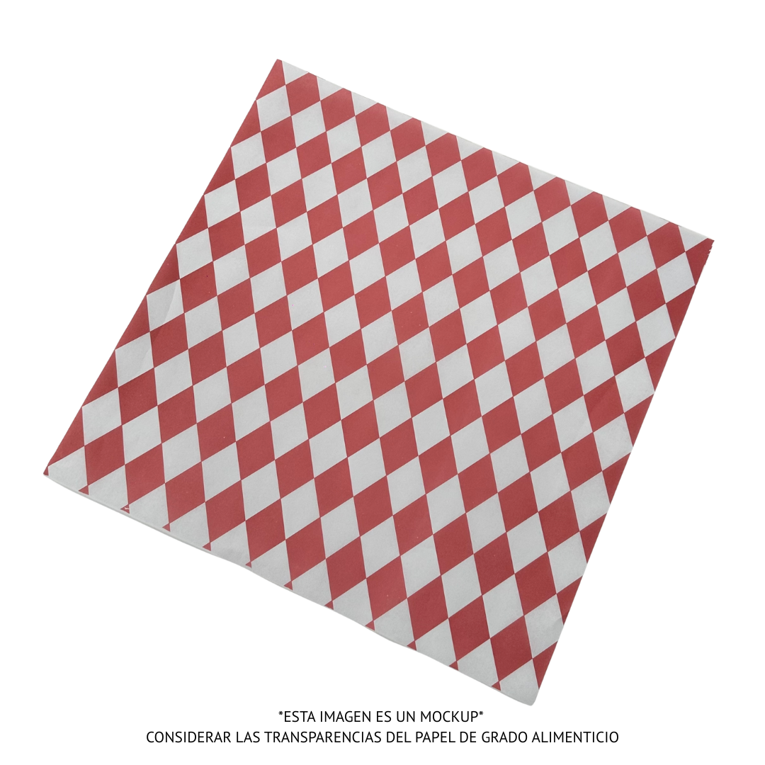 PAPEL ROMBOS ROJO
