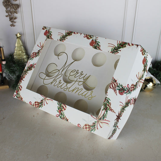 CUPCAKES 12 CON FRASE NAVIDAD 2025