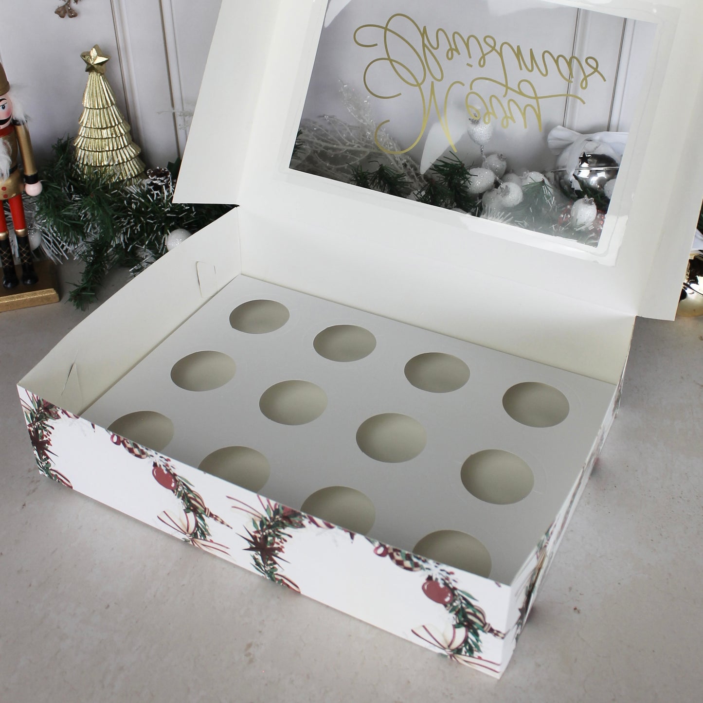 CUPCAKES 12 CON FRASE NAVIDAD 2025