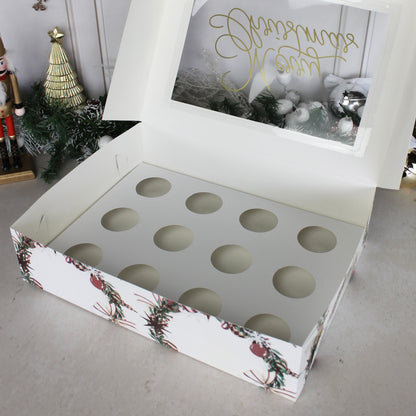 CUPCAKES 12 CON FRASE NAVIDAD 2025