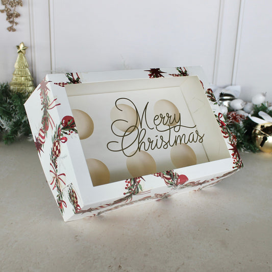 CUPCAKES 6 CON FRASE NAVIDAD 2025