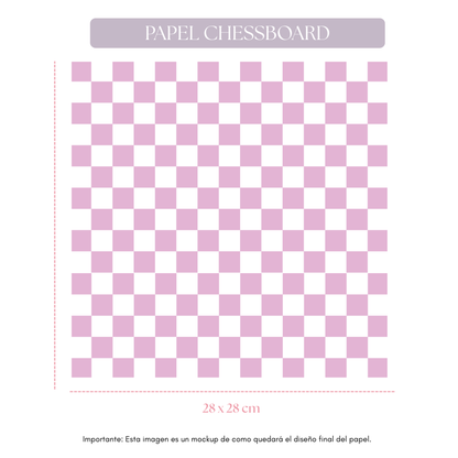 PAPEL CHESSBOARD ROSA