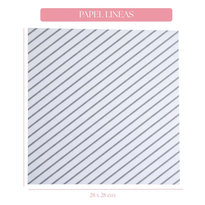 PAPEL LINEAS GRIS