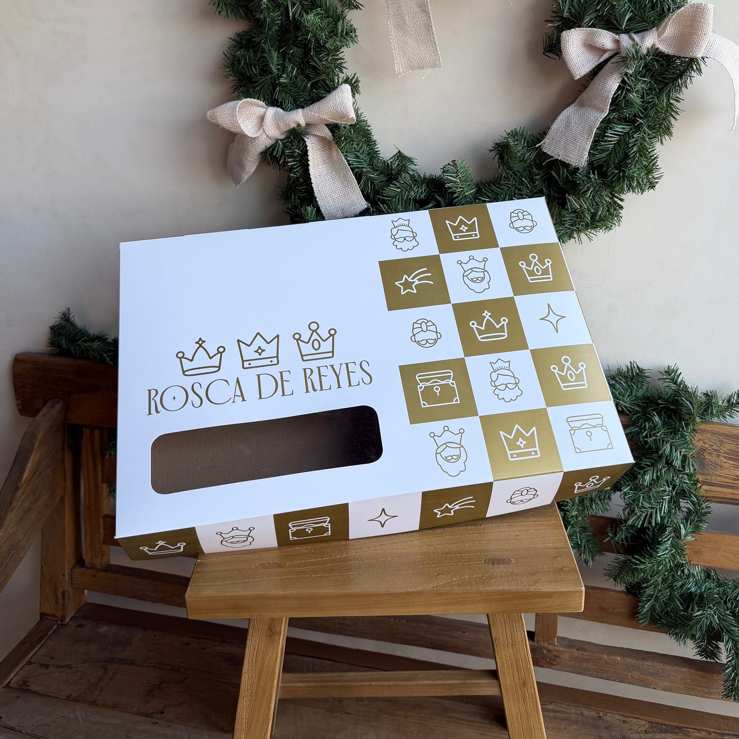 PREVENTA Caja para Rosca de Reyes Mediana