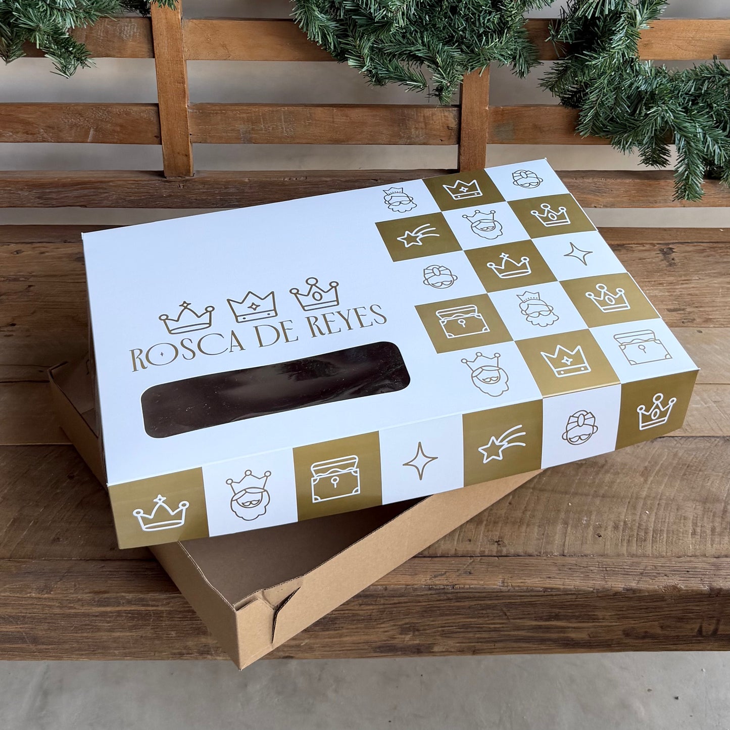 PREVENTA Caja para Rosca de Reyes Mediana